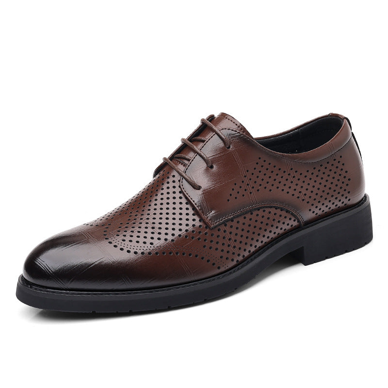 Men's Four Black Business Formal Wear British Leisure Leather Shoes
