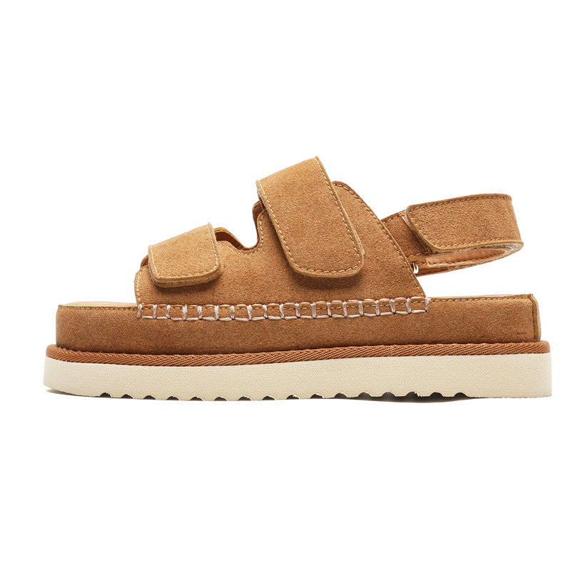 Women's & Men's Niche Couple Beach Velcro Platform Increased Sandals