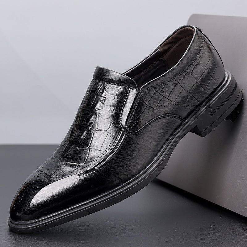 Men's Business Formal Classic Crocodile Pattern Pumps Leather Shoes
