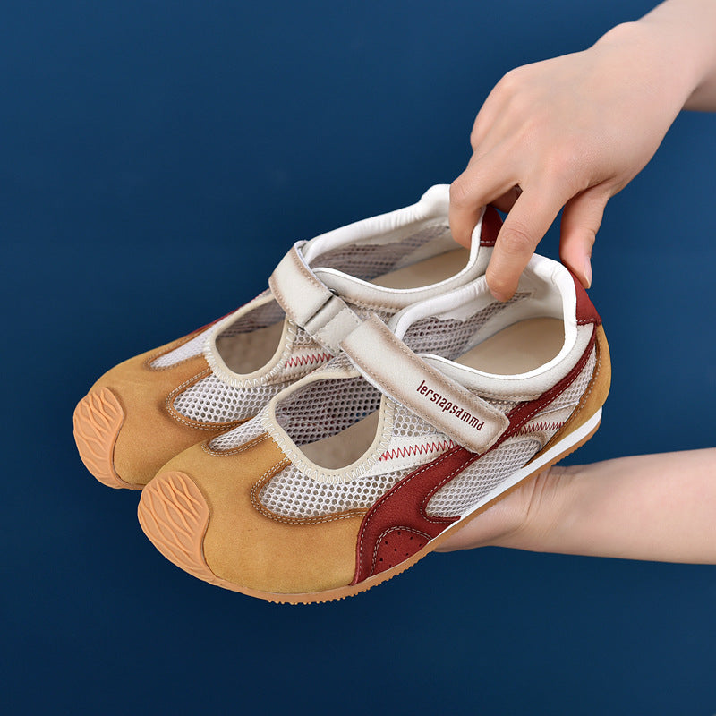Women's Breathable Mesh Velcro Flat Sports Mary Sandals