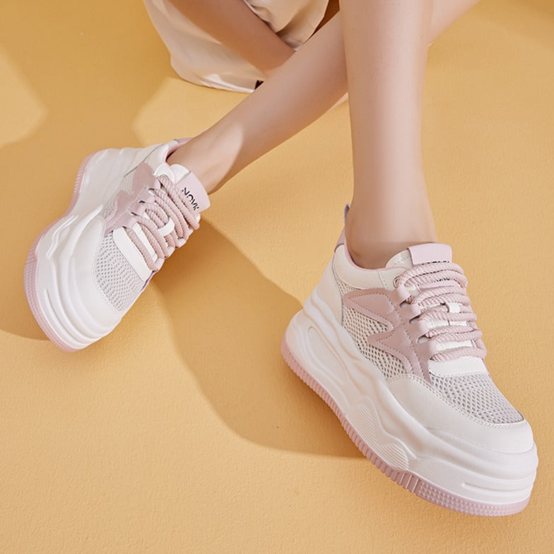Women's Board Sports Platform Daddy Mesh Breathable Casual Shoes