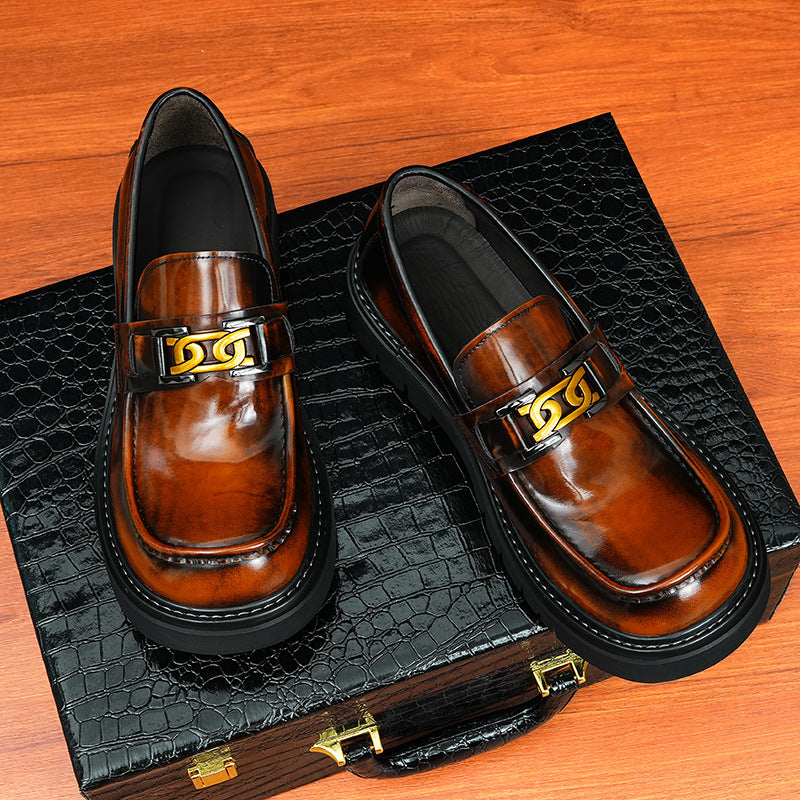 Men's Style Genuine Cow Lining Trendy Big Leather Shoes