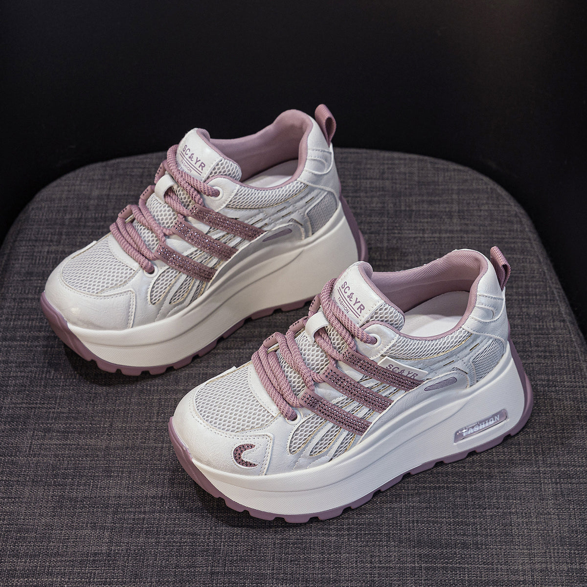 Women's Small Thick Bottom Heightened Daddy Summer Breathable Mesh Leisure Women's Casual Shoes