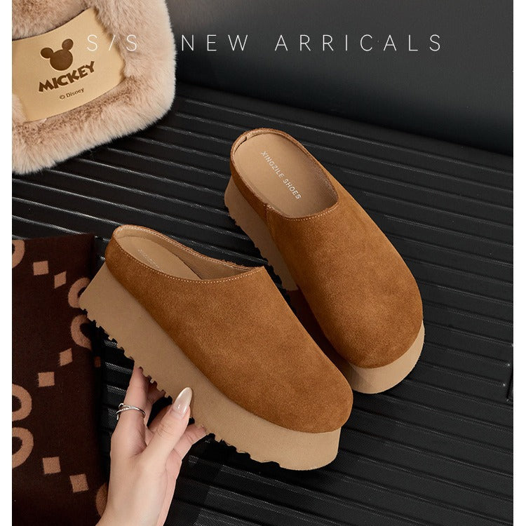 Women's Autumn Outer Wear Thick Bottom Retro Slippers