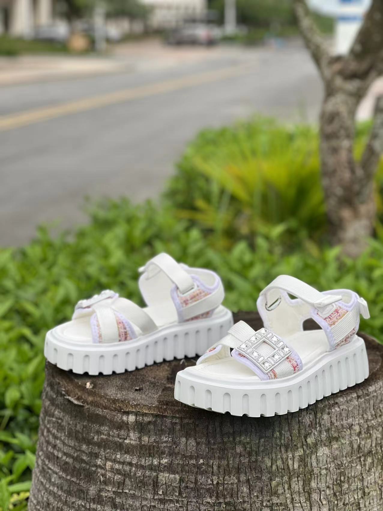 Women's & Men's Drill Buckle Hook Loop Fastener Fashion Sandals