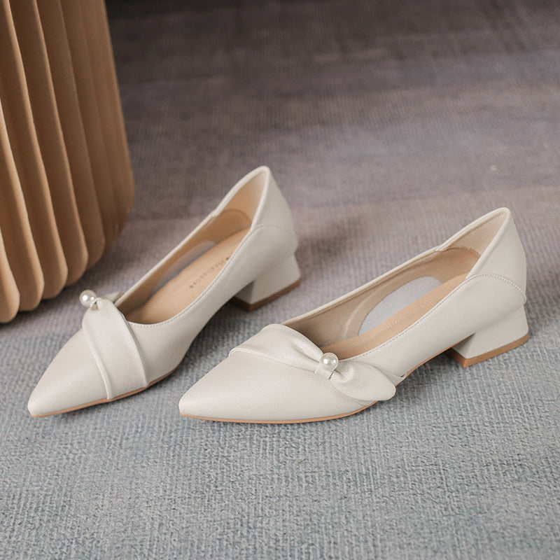 Women's Pumps Spring Genuine Professional Mid Lei Casual Shoes
