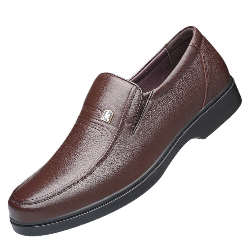 Trendy Top Layer Cowhide Soft Bottom Casual Shoes