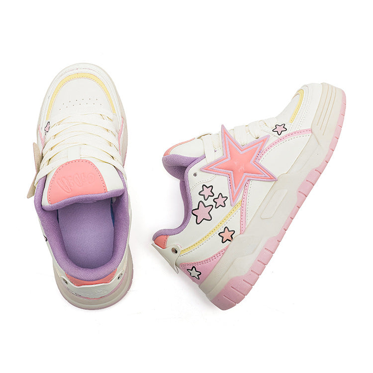 Women's Round Head Thick Bottom National Fashion Sneakers