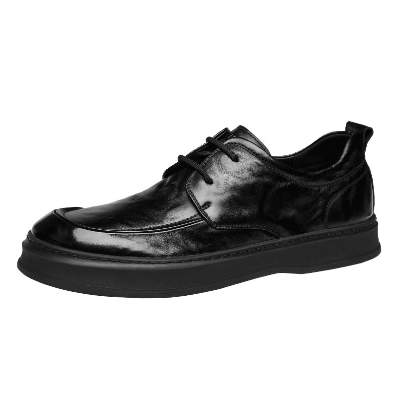 Men's Layer Cowhide Big Head Commuter British Style Men's Business Leather Shoes