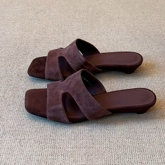 Women's Peep Toe Outer Wear Summer Mid Slippers