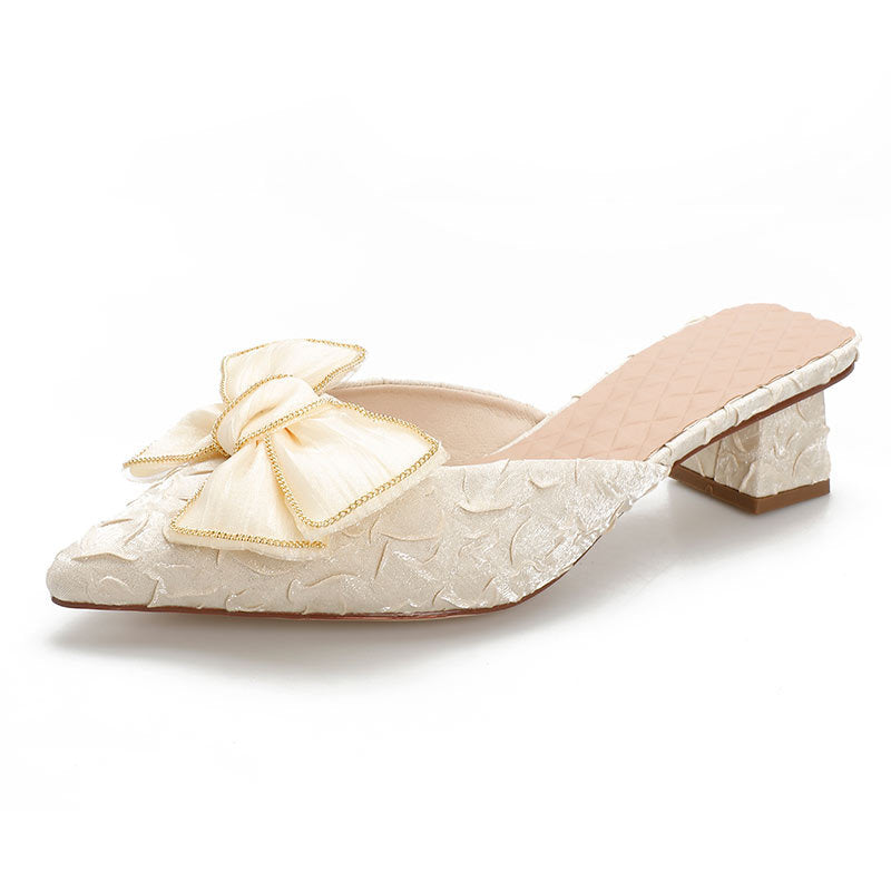 Women's Closed Toe Half Outer Wear Summer Heels