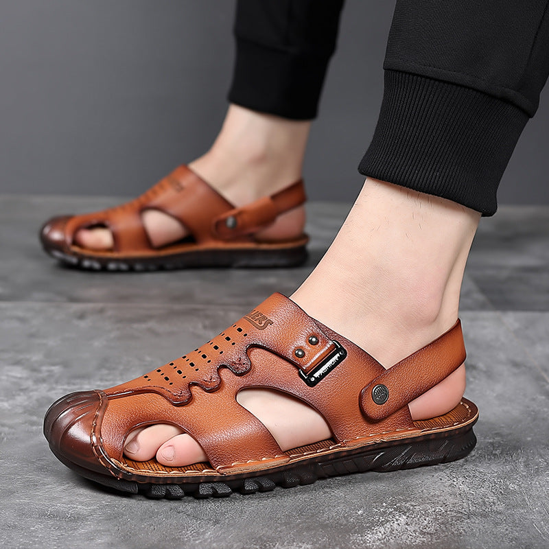 Men's Summer Closed Toe Beach Soft Bottom Sandals