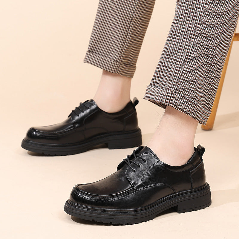 Men's Autumn Genuine Derby Business Formal Wedding Leather Shoes