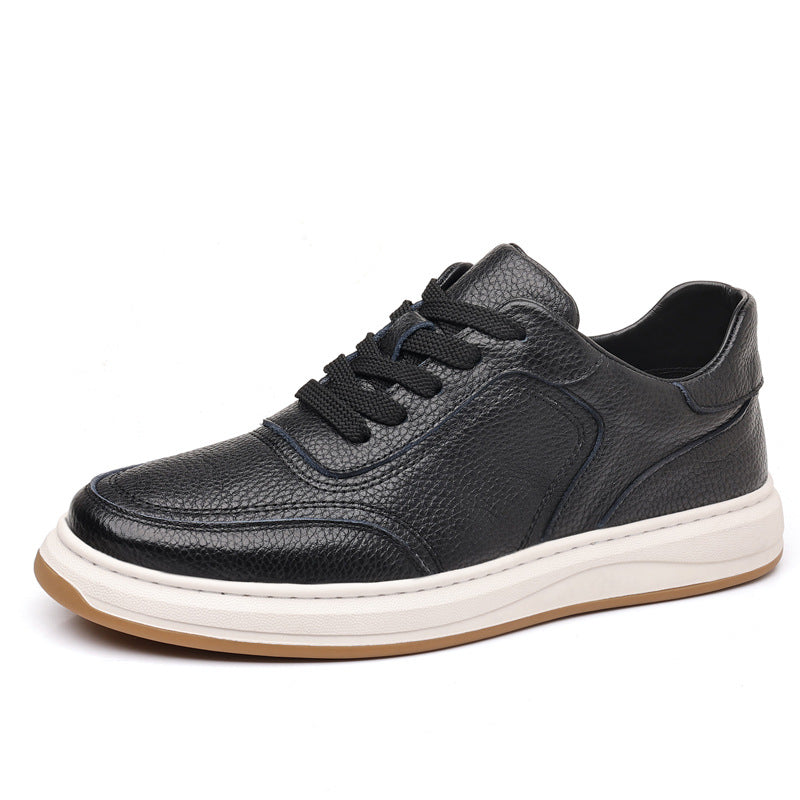 Men's First Layer Cowhide Genuine Breathable Section White Men's Casual Shoes