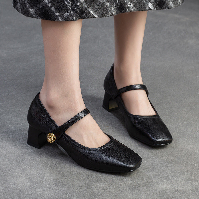 Women's With Mary Jane Vintage Low-cut Pumps Casual Shoes