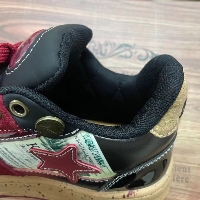 Women's & Men's Pattern Couple Niche Retro National Trend Suede Men's Shoes