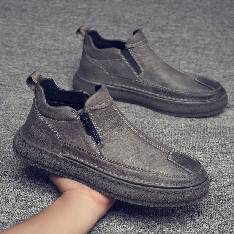 Men's Business Chef Waterproof All Black Wearable Trendy Leather Shoes