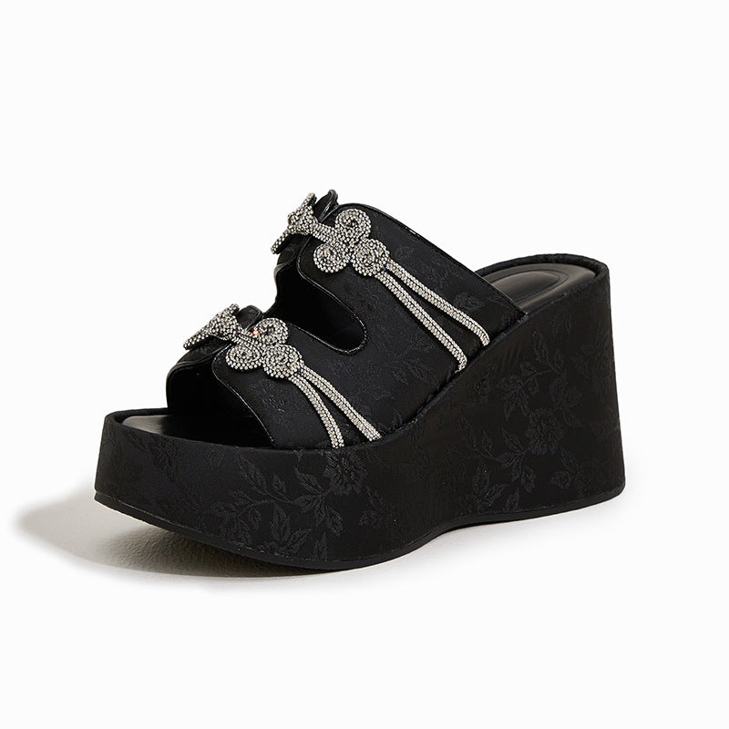 Women's Style Embroidery Summer Fashion Platform Height Sandals