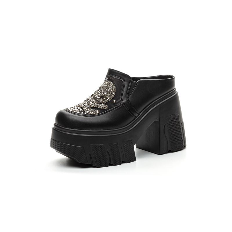 Women's Hollow Genuine Elevator Slip-on Breathable Muffin Slippers