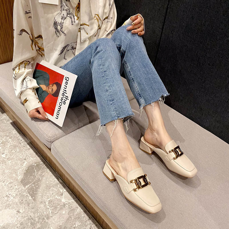 Women's Toe Half Summer Chunky High Temperament Sandals
