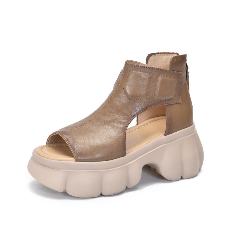 Women's Activity Price Platform Summer Peep Toe Genuine Sandals