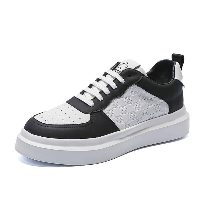 Men's Modern Tide Cowhide Easy Wear Platform Sneakers