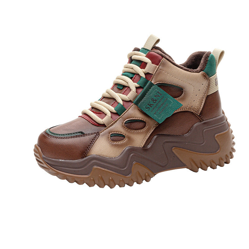 Women's Winter Platform Wedge Sports Dad Fashion Cotton Height Women's Casual Shoes