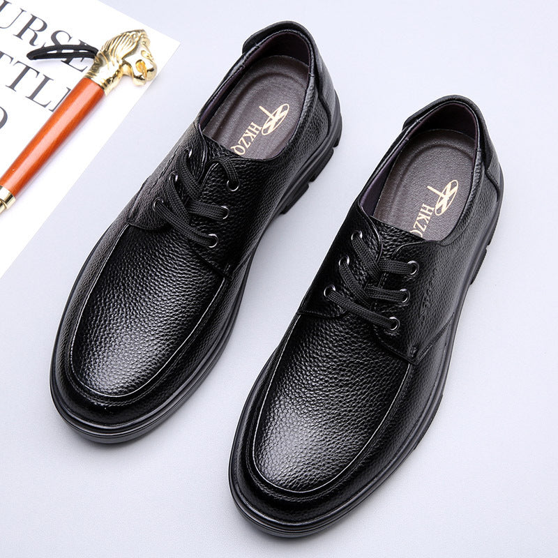 Men's Head Layer Cowhide Genuine Four Business Leather Shoes