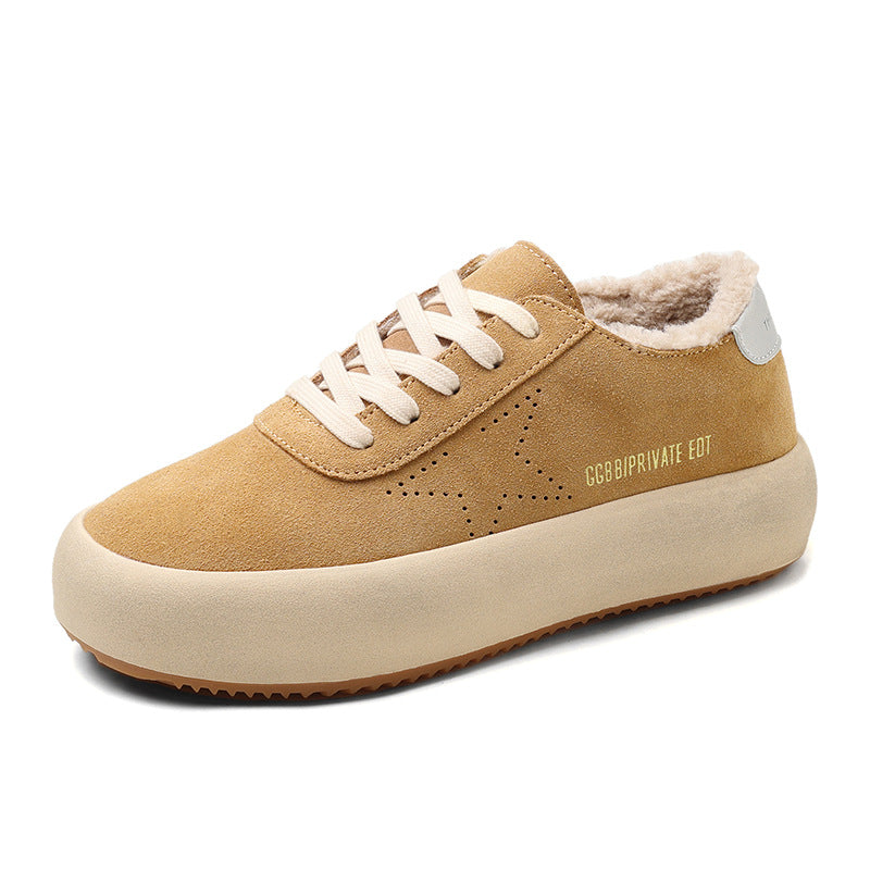 Women's Korean Style Star Winter Fashion Trends Thick Sneakers