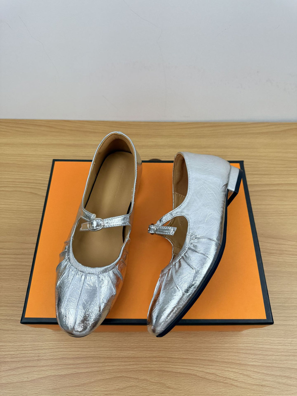 Women's French Style Pleated Buckle Height Increasing Insole Mary Jane Low-cut Women's Fashion Shoes