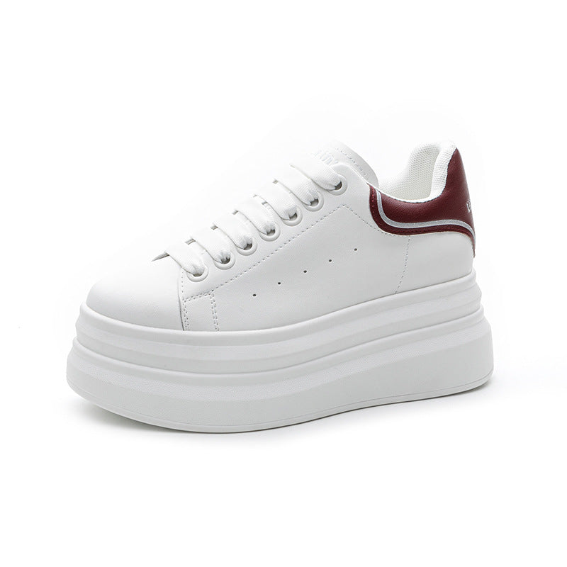 Women's & Men's Hidden White Small Platform Thick-soled Slim Casual Shoes