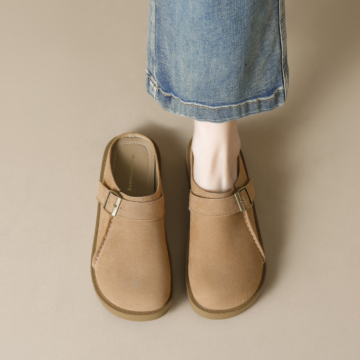Women's Toe Box Half Outer Wear Thick Slippers