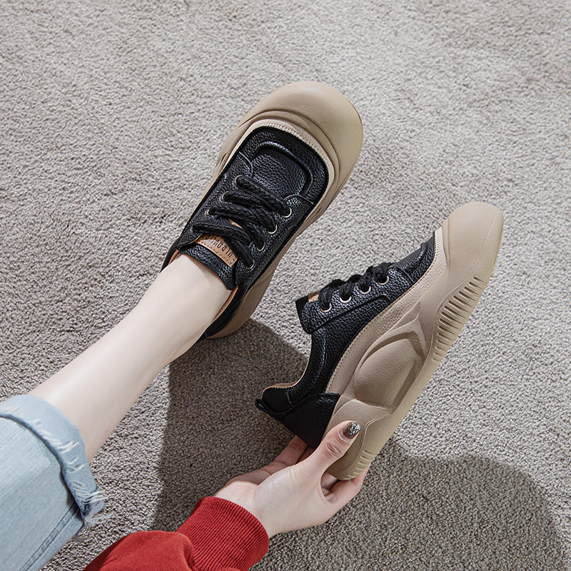 Women's Spring Platform Vintage Skateboard Sports Soft Sneakers