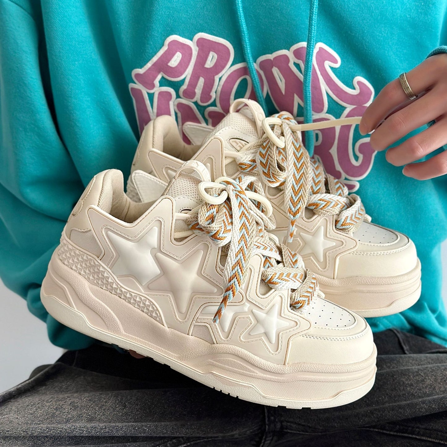 Women's & Men's Bread National Fashion Couple Increased Platform Sneakers