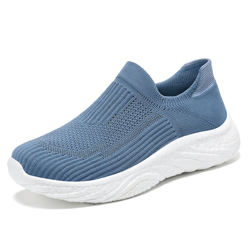 Women's & Men's Autumn Flying Woven Polyurethane Lightweight Slip-on Casual Shoes