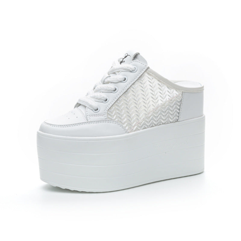 Women's Half Summer Mesh Breathable Solid Color Slippers