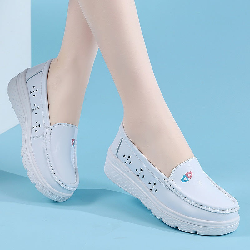 Women's Genuine Nurse Soft Bottom Cutout Breathable Casual Shoes