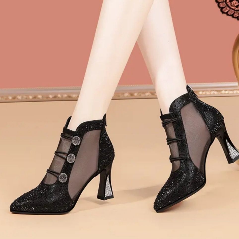 Women's Closed Toe High Outer Wear Thick Heels