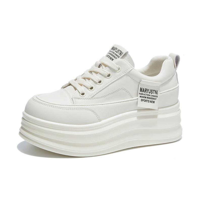 Women's White Spring Platform Best-selling Hidden Casual Shoes