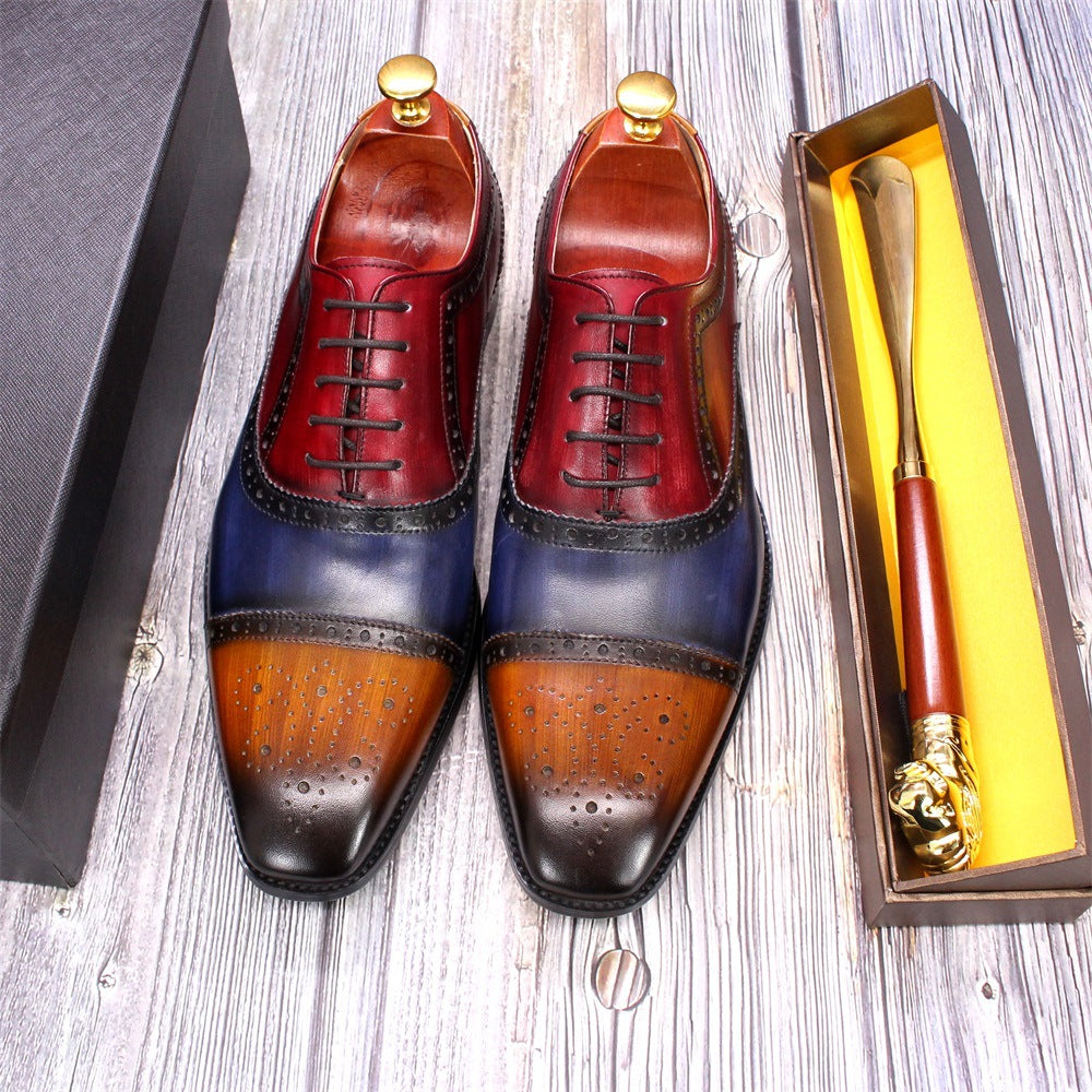Men's Handmade Good Year Genuine England Style Brogue Oxford Leather Shoes