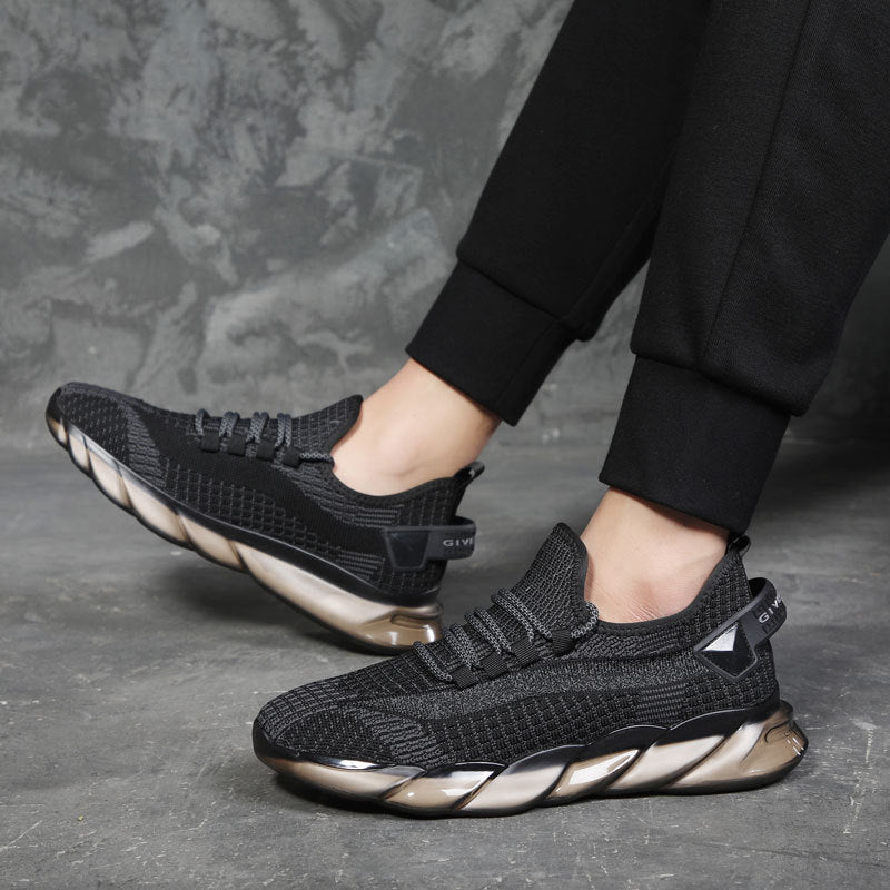 Men's Selected Popcorn Running Flying Woven Breathable Sneakers