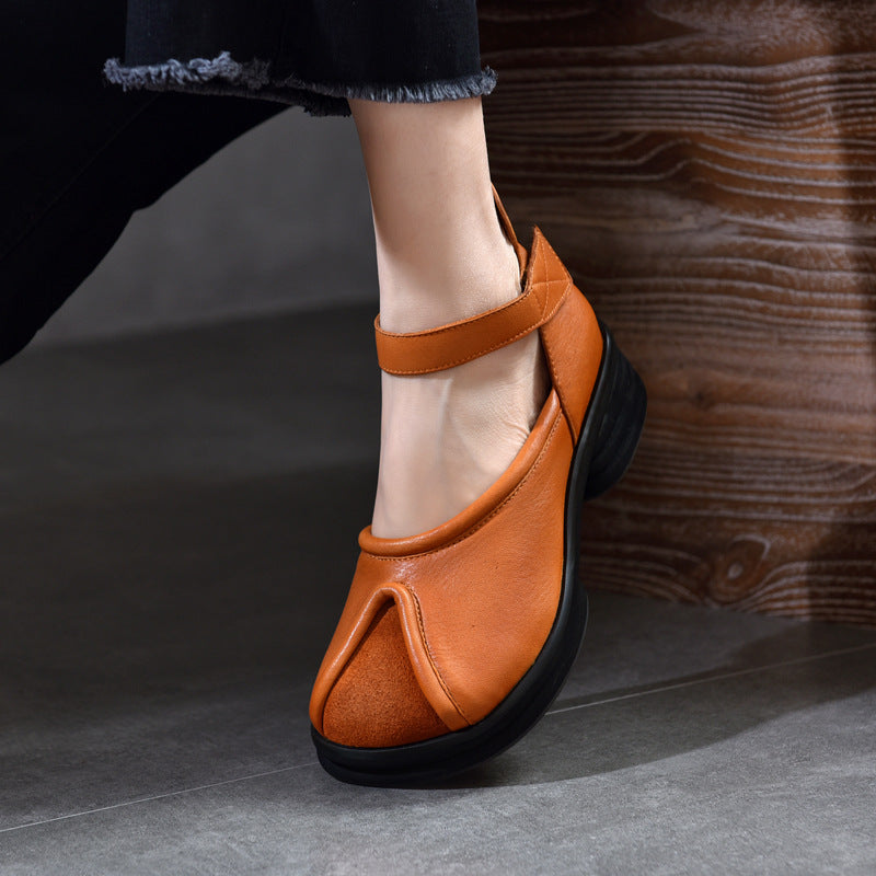 Price Thick Bottom Toe Cap Genuine Sandals