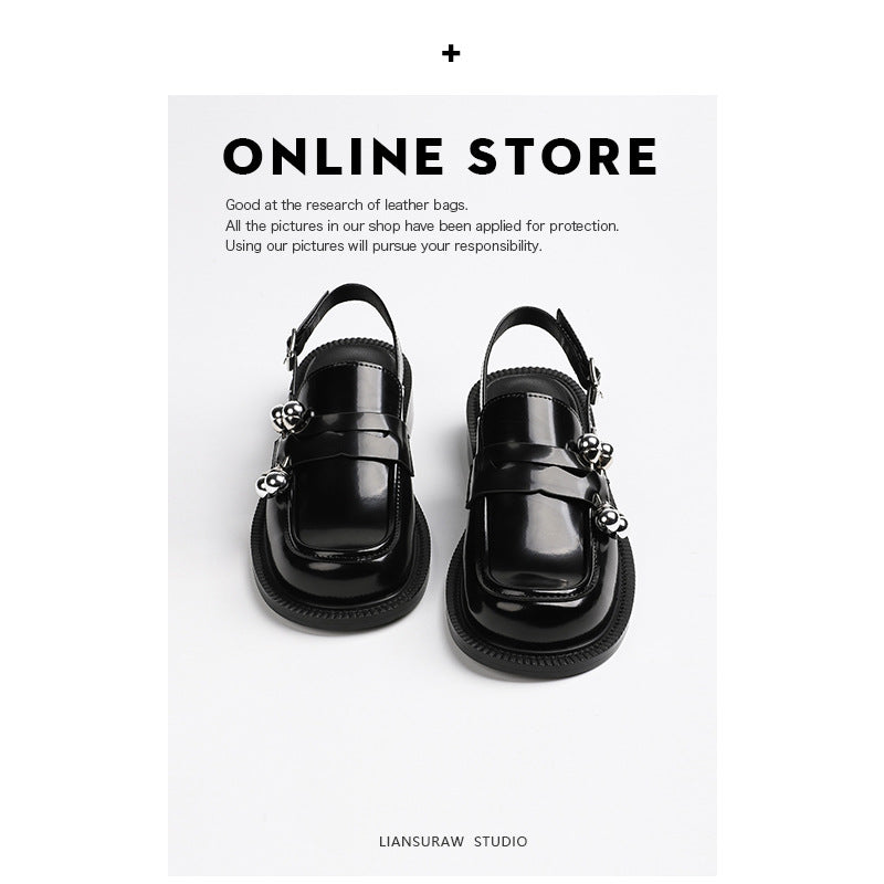 Closed Toe Summer Thick Bottom Metal Decorative Sandals