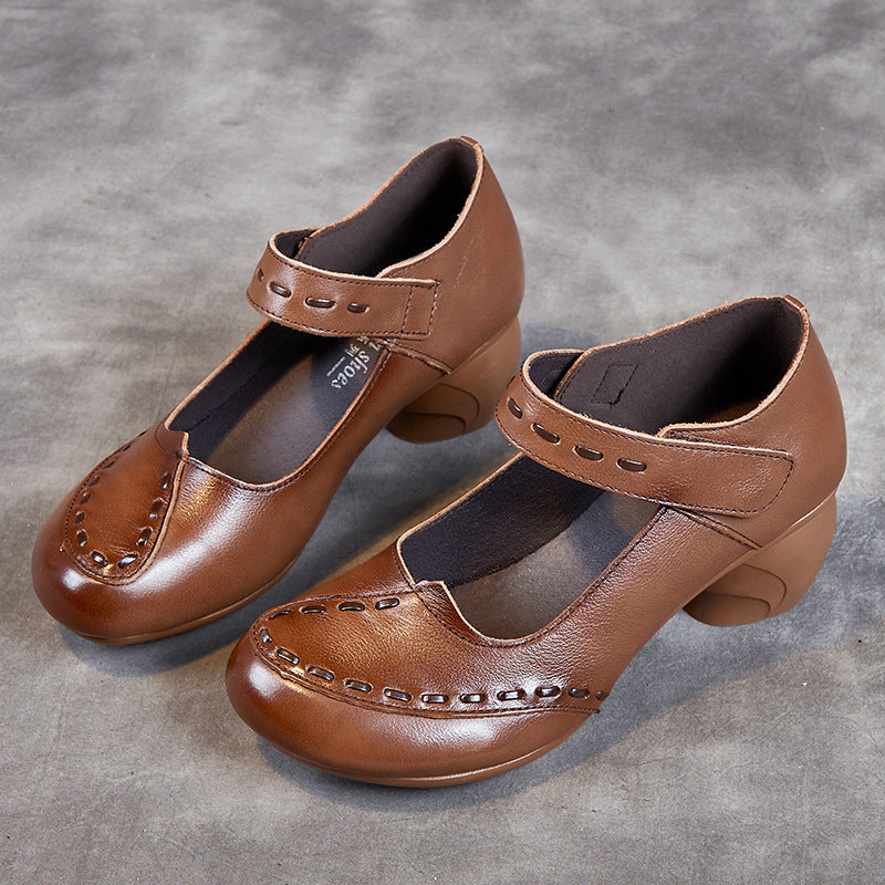 Women's Toe Pumps Chunky Soft Bottom First Casual Shoes