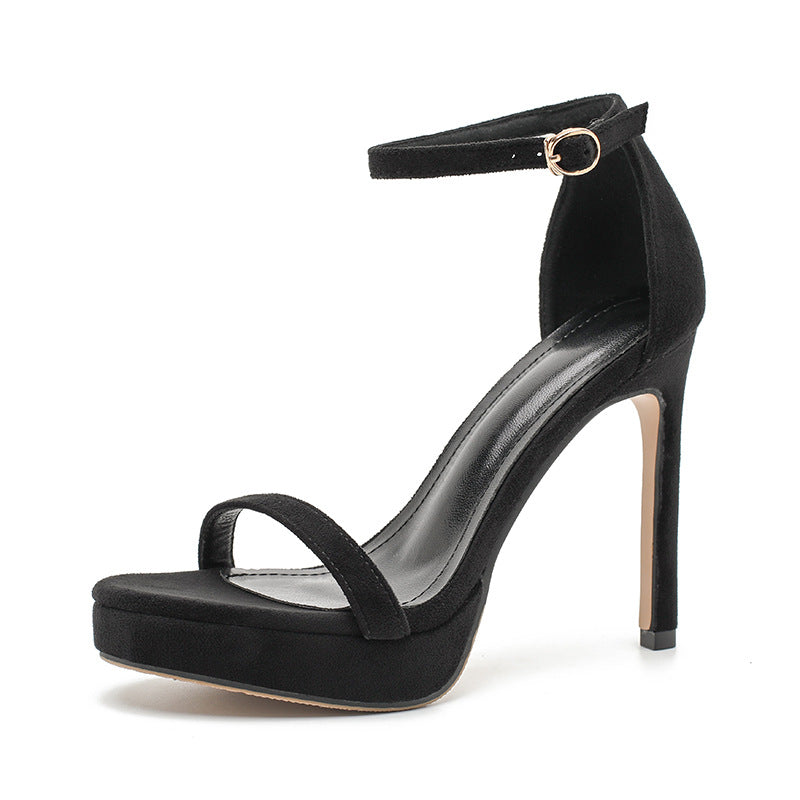 Women's High Stiletto Waterproof Platform Open Toe Heels