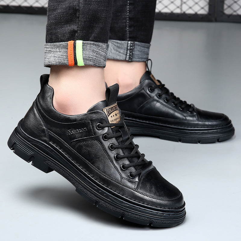 Men's Invisibly Heightened Outdoor Soft Bottom Men's Casual Leather Shoes