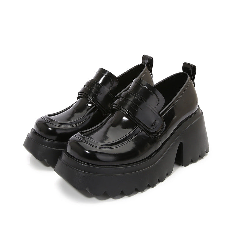 Women's British Style Spring Authentic Platform Patent Loafers