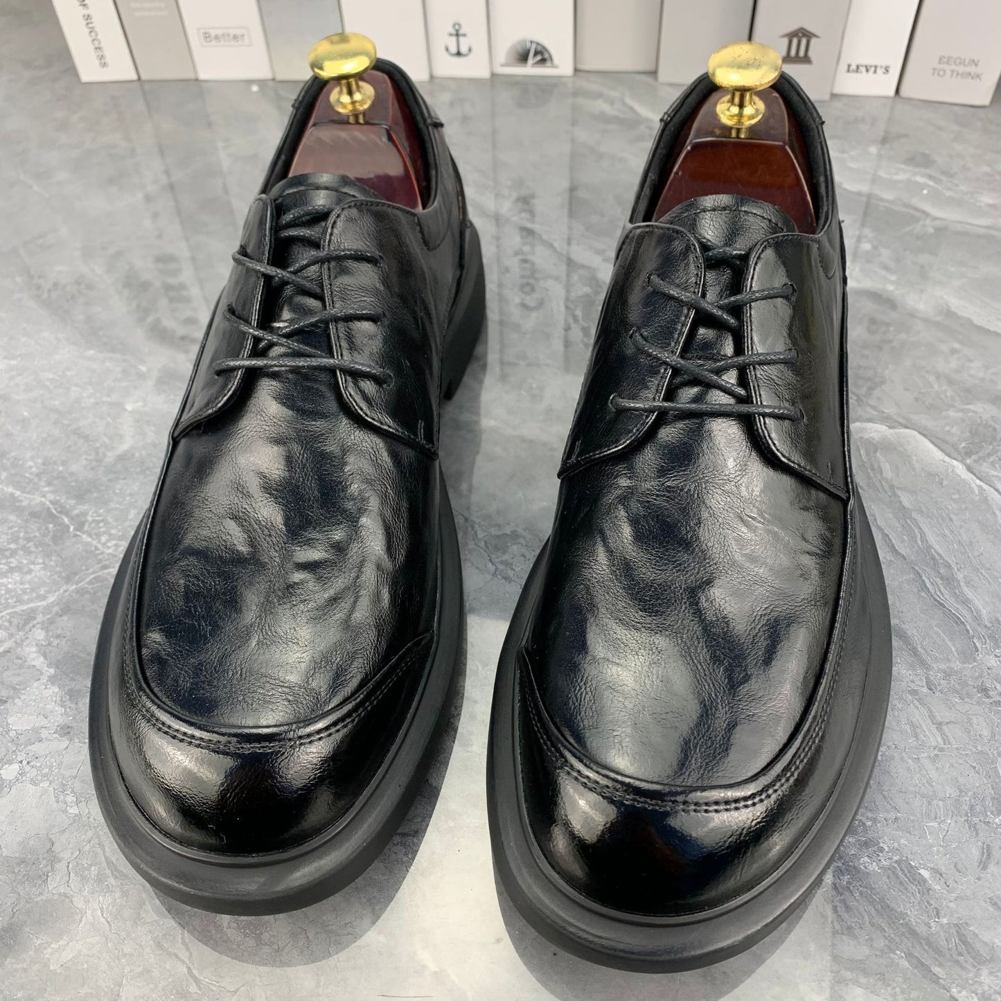 Men's Bottom Lace Up Formal Wear Business Leather Shoes