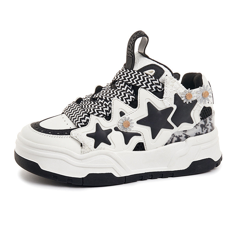 Name Daisy Series Bread Black White Sneakers
