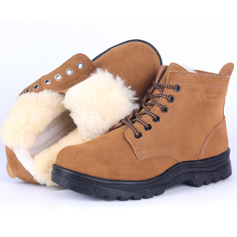 Toe Construction Site Fur Old-fashioned Big Men's Shoes